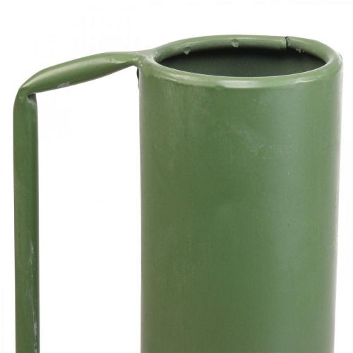 Vaso decorativo jarro decorativo de metal alça verde 14cm Alt 28,5cm