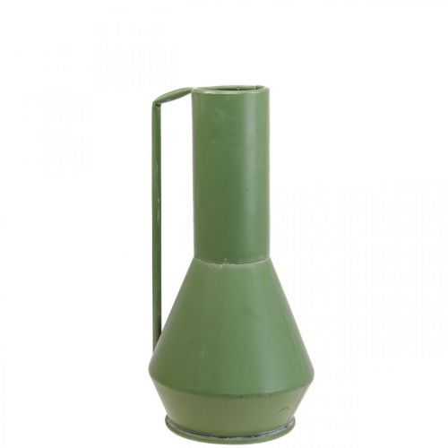Vaso decorativo jarro decorativo de metal alça verde 14cm Alt 28,5cm