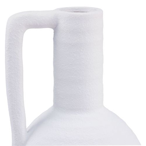 Itens Vaso decorativo vaso de flores brancas com alça de cerâmica Alt.26cm