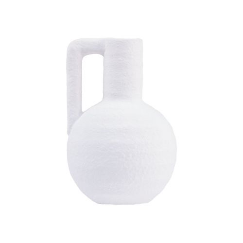 Vaso decorativo mini vaso de flores branco com alça Alt.15cm