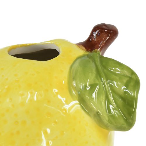 Floristik24 Vaso decorativo limão cerâmica oval amarelo 11cm×9,5cm×10,5cm