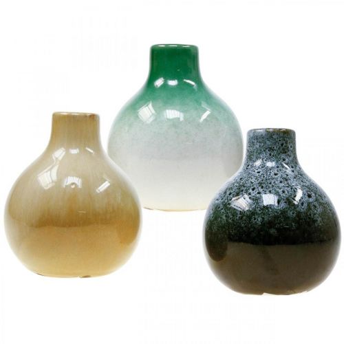 Vasos decorativos, conjunto de vasos de cerâmica esféricos A10,5cm Ø9cm 3uds