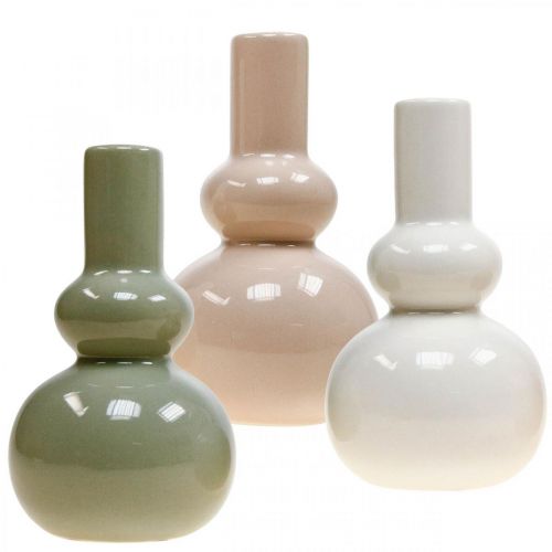 Vasos decorativos, conjunto de vasos de cerâmica esféricos A16,5cm Ø9,5cm 3uds