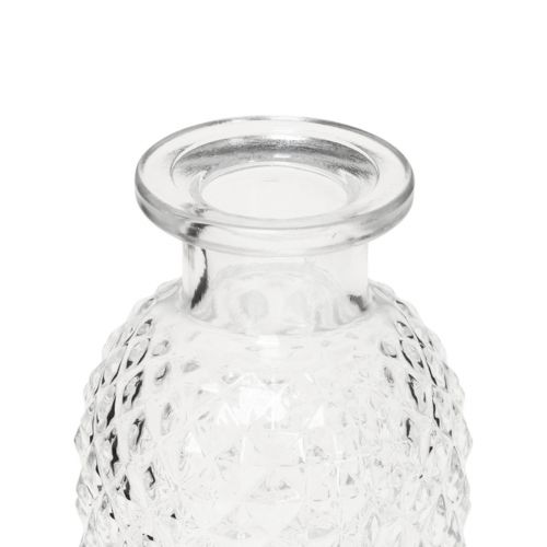 Itens Vasos decorativos mini vidro transparente retro diamante Ø5,5cm Alt.9cm 6 unid.