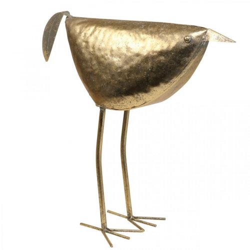 Floristik24 Pássaro Deco Figura Deco pássaro decoração em metal dourado 46×16×39cm