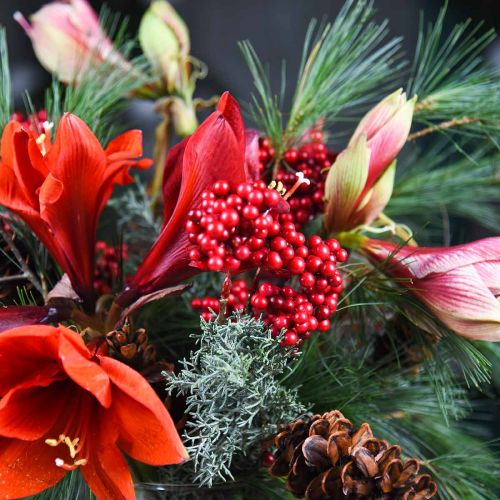 Floristik24 Ramo decorativo com bagas vermelhas Ramo de baga decoração de outono 26 cm 6 unidades