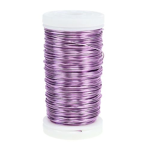 Floristik24 Fio Esmaltado Déco Lavanda Ø0,50mm 50m 100g