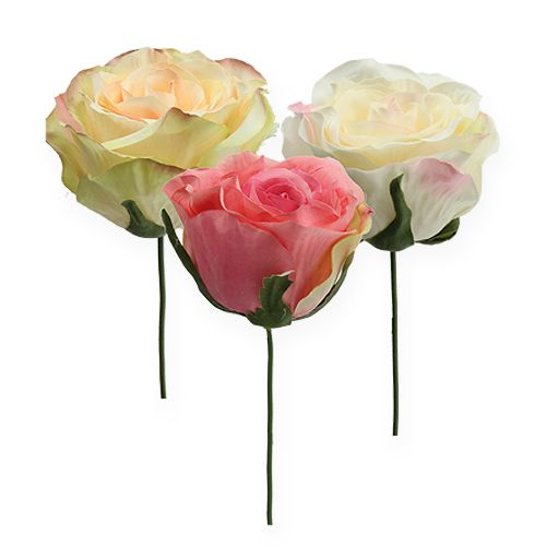 Floristik24 Rosas artificiais Ø9cm 6 unidades