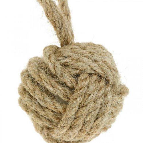 Floristik24 Decoração para pendurar bola de corda juta natural Ø5.5cm 3pcs