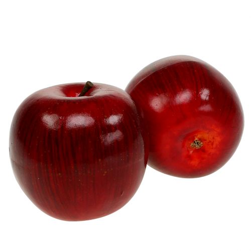 Maçãs decorativas vermelhas, lacadas Ø8cm 6p