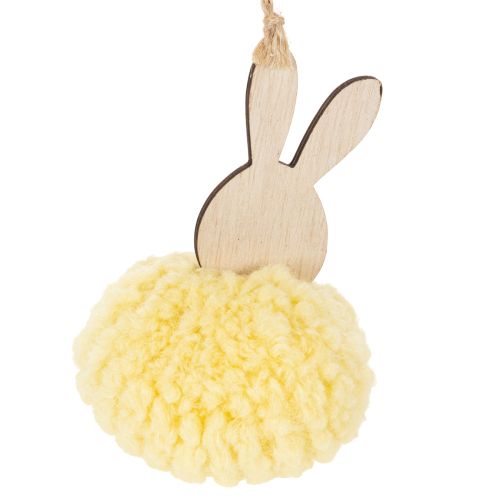 Itens Decoração de Páscoa Coelho para Pendurar, Coelho Fofinho, Amarelo, Ø7cm, 6 Peças