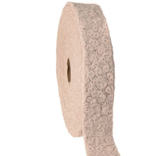 Fita decorativa rosa antiga fita larga para presente com aparência de lã 40mm 8m