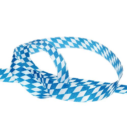 Floristik24 Fita Deco azul-branca 15mm 20m