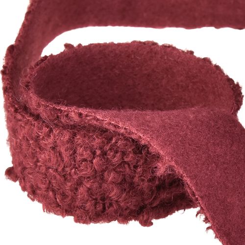 Itens Fita decorativa com efeito lã Bordeaux fita larga de tecido 40mm 8m