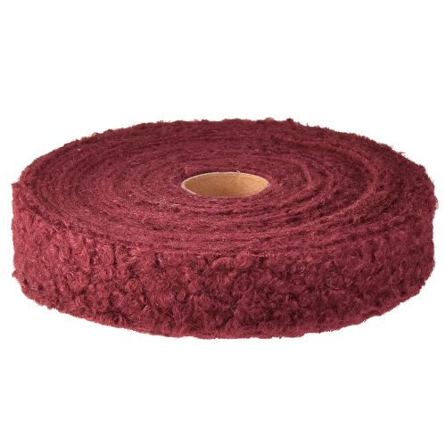 Itens Fita decorativa com efeito lã Bordeaux fita larga de tecido 40mm 8m