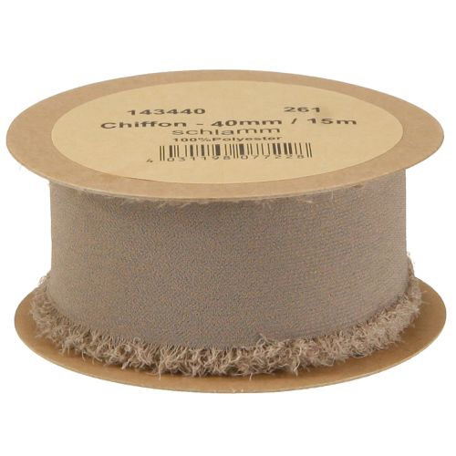 Itens Fita decorativa chiffon marrom fita marrom lama 40mm 15m