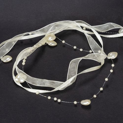Itens Fita decorativa, creme, corações, pérolas, decoração de casamento, 10mm, 5m