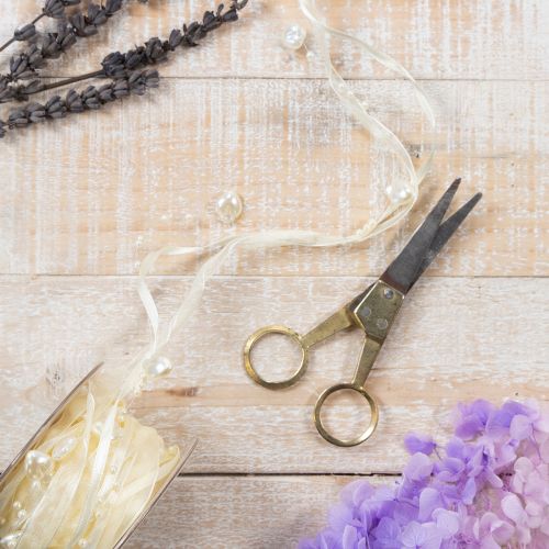 Itens Fita decorativa, creme, corações, pérolas, decoração de casamento, 10mm, 5m