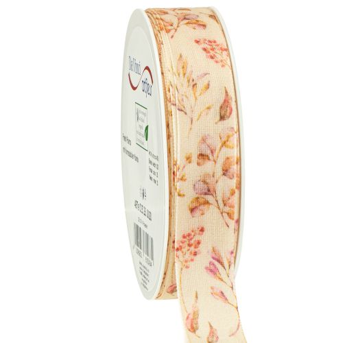 Fita decorativa outono fita de tecido decorativo bege rosa antigo 25mm 20m