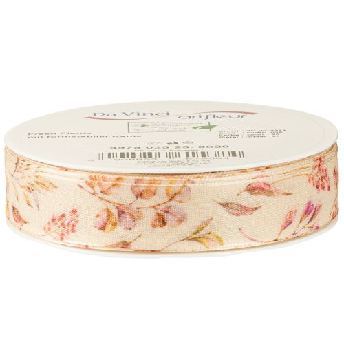 Itens Fita decorativa outono fita de tecido decorativo bege rosa antigo 25mm 20m