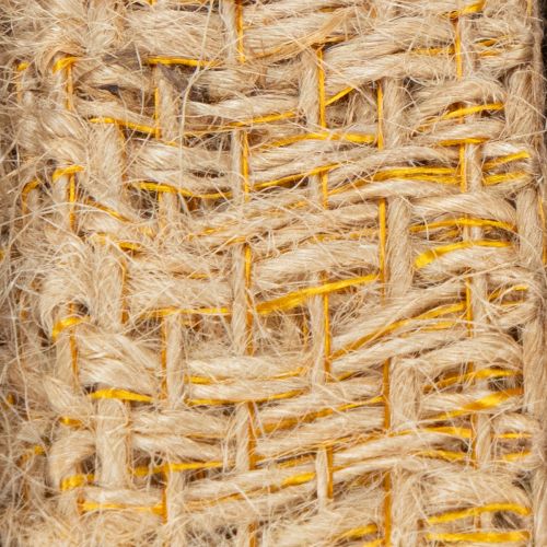 Itens Fita decorativa de juta, amarela, natural, 25 mm; fita decorativa rústica de juta, 10 m