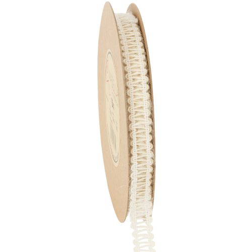 Floristik24 Fita decorativa de juta, fita natural para presentes, branco creme, 15 mm x 15 m