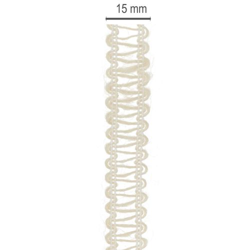 Itens Fita decorativa de juta, fita natural para presentes, branco creme, 15 mm x 15 m