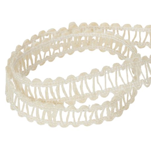 Itens Fita decorativa de juta, fita natural para presentes, branco creme, 15 mm x 15 m