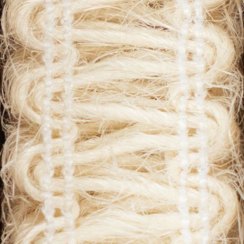 Itens Fita decorativa de juta, fita natural para presentes, branco creme, 15 mm x 15 m