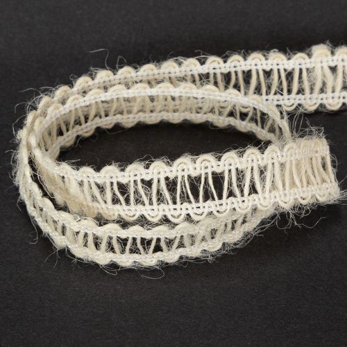 Itens Fita decorativa de juta, fita natural para presentes, branco creme, 15 mm x 15 m