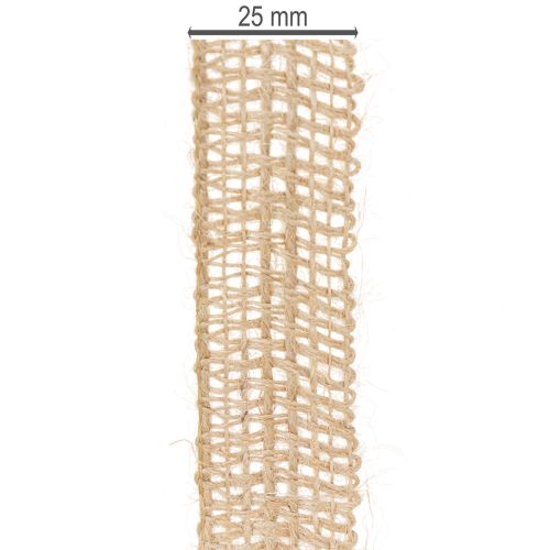 Itens Fita decorativa de juta, natural, 25 mm; fita de juta; fita rústica para presentes, 10 m