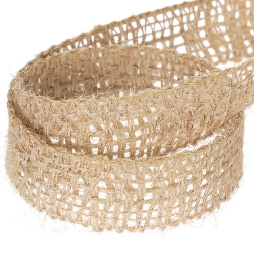 Itens Fita decorativa de juta, natural, 25 mm; fita de juta; fita rústica para presentes, 10 m