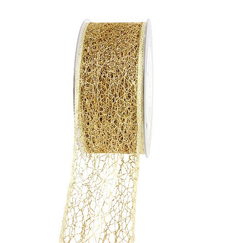 Floristik24 Deco ribbon net ribbon dourado 50mm 20m