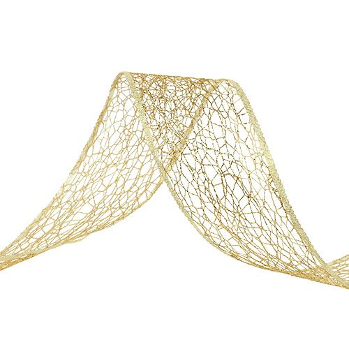 Itens Deco ribbon net ribbon dourado 50mm 20m