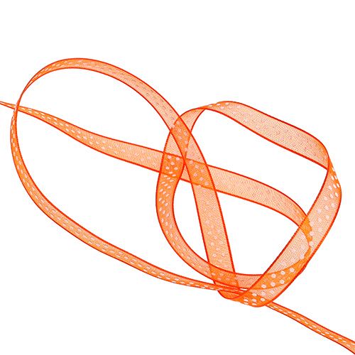 Fita decorativa laranja com pontos 7mm 20m