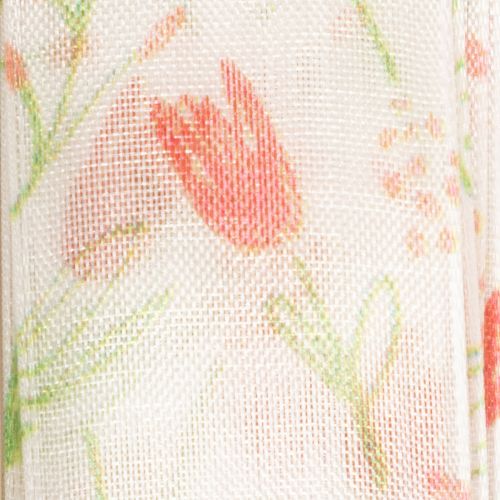 Itens Fita para presentes com estampa de tulipas, criativa para ocasiões especiais e decoração sazonal, 2,5 cm de largura, 18 m de comprimento.