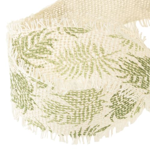 Itens Fita decorativa folhas da selva fita de algodão verde 30mm 15m