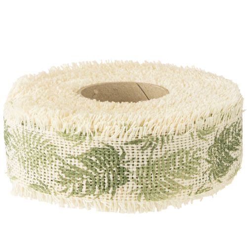 Itens Fita decorativa folhas da selva fita de algodão verde 30mm 15m