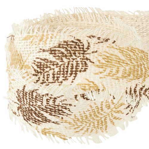 Itens Fita decorativa folhas tropicais fita de algodão marrom 30mm 15m
