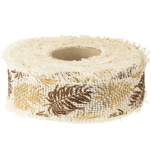 Itens Fita decorativa folhas tropicais fita de algodão marrom 30mm 15m
