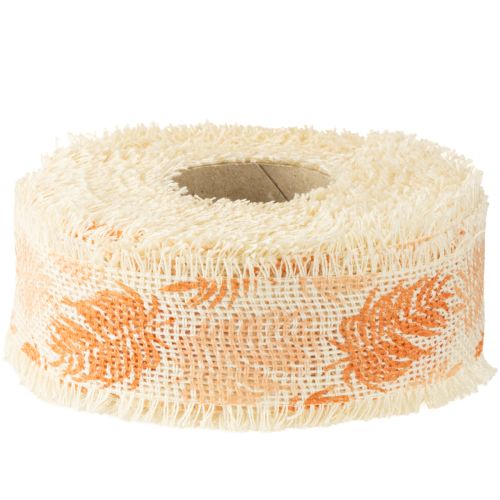 Itens Fita decorativa folhas floresta tropical fita de algodão laranja 30mm 15m