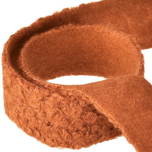 Itens Fita decorativa marrom avermelhada fita larga tecido lã look 40mm 8m