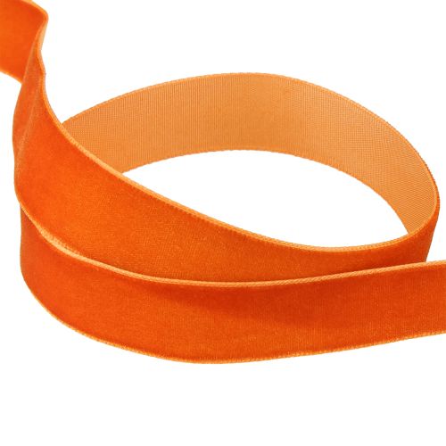 Itens Fita decorativa de veludo laranja escuro 20mm 10m