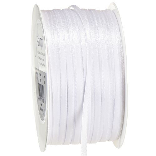 Fita decorativa de cetim fita branca fita dupla de cetim 3mm 50m