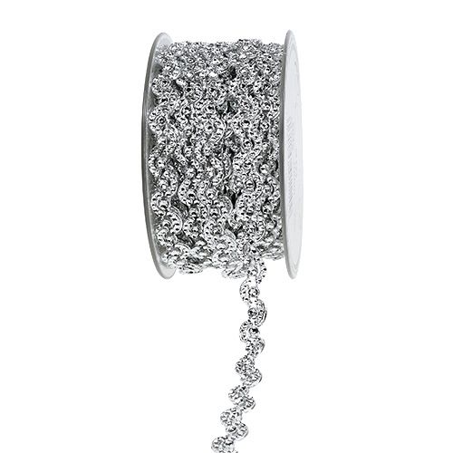 Fita Deco prata brilhante 10mm 9m | Floristik24.pt