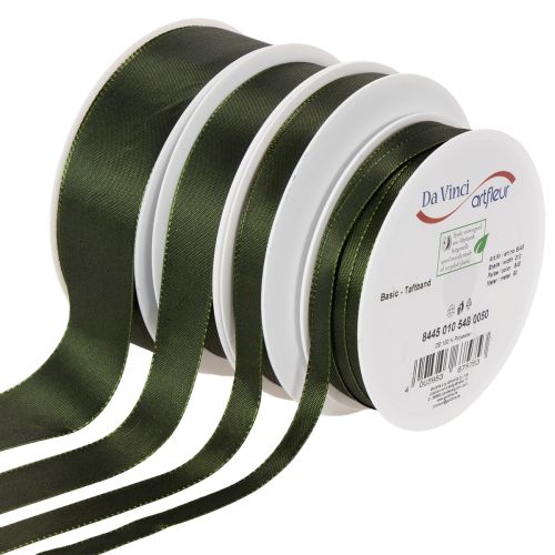 Fita decorativa de tafetá, verde, várias larguras, 50m comprar | Floristik24.pt