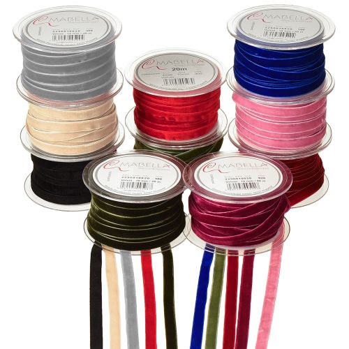 Floristik24 Fita decorativa Fita de veludo 10mm 20m Várias cores