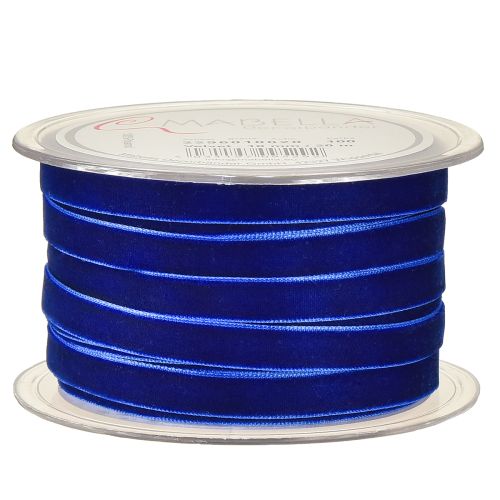 Itens Fita decorativa Veludo Fita de veludo azul 10mm 20m