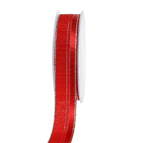 Floristik24 Fita Deco Christmas Red, Gold 25mm 20m