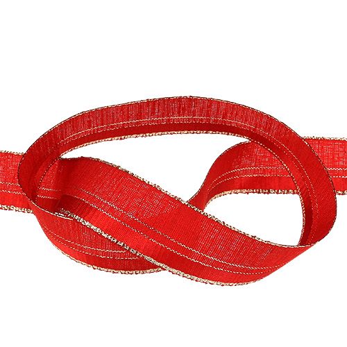Floristik24 Fita Deco Christmas Red, Gold 25mm 20m